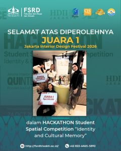 Selamat atas diperolehnya JUARA 1 Jakarta Interior Design Festival 2026